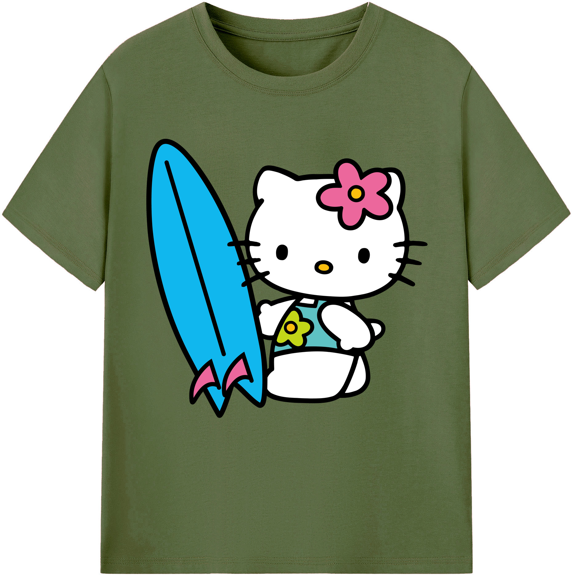 （画像用） Hello Kitty ハローキティ 綿100％半袖Tシャツ（フロントプリント）